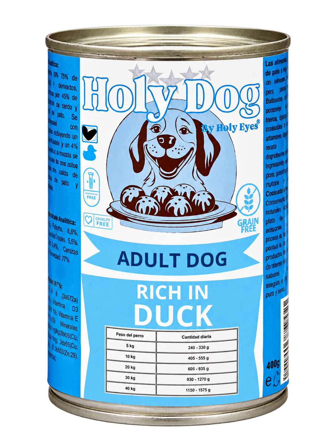 Llauna real de menjar humit Holy Dog amb ànec